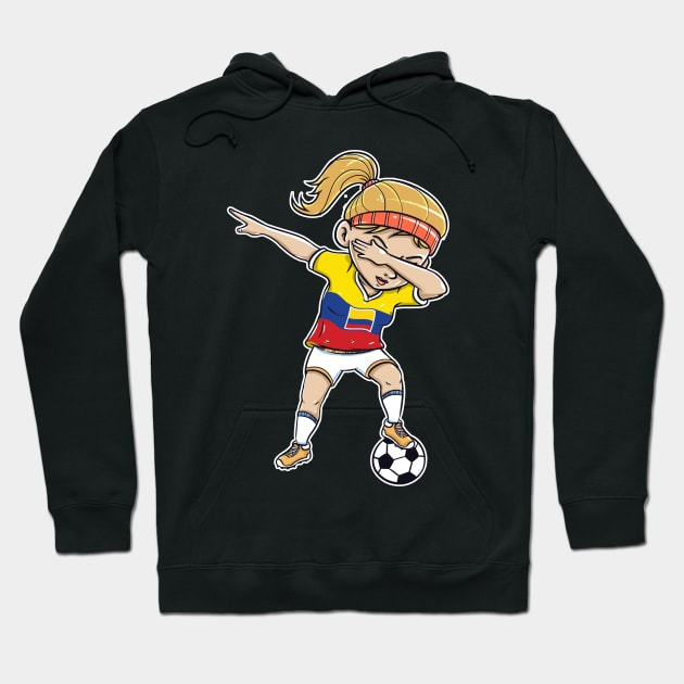 Dabbing Soccer Player Funny Colombia Fan T-Shirt girl Hoodie by Pummli